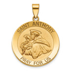 Round St. Anthony Medal in 14K Yellow Gold, 25.25mm - Sophia Jewelers
