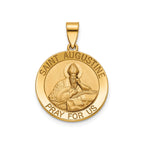 Round St. Augustine Medal in 14K Yellow Gold, 18.25mm - Sophia Jewelers