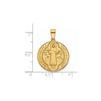 Round St. Benedict Medal in 14K Yellow Gold, 20.25mm - Sophia Jewelers