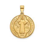 Round St. Benedict Medal in 14K Yellow Gold, 20.25mm - Sophia Jewelers