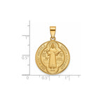Round St. Benedict Medal in 14K Yellow Gold, 22mm - Sophia Jewelers