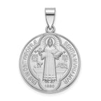 Round St. Benedict Medal in Sterling Silver, Satin - Sophia Jewelers