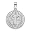 Round St. Benedict Medal in Sterling Silver, Satin - Sophia Jewelers