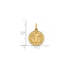 Round St. Benedict Medal in 14K Yellow Gold, 14.5mm - Sophia Jewelers
