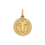 Round St. Benedict Medal in 14K Yellow Gold, 14.5mm - Sophia Jewelers
