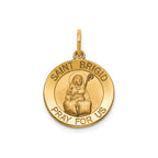 Round St. Brigid Medal in Gold-Plated Sterling Silver - Sophia Jewelers