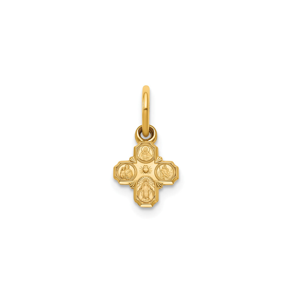 Four-Way Medal in 14K Yellow Gold, 8.25mm - Sophia Jewelers