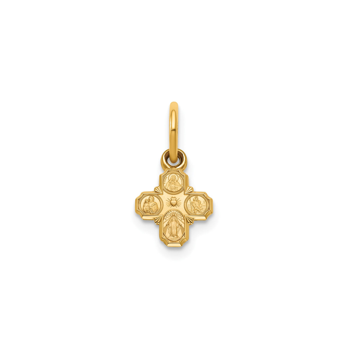 Four-Way Medal in 14K Yellow Gold, 8.25mm - Sophia Jewelers