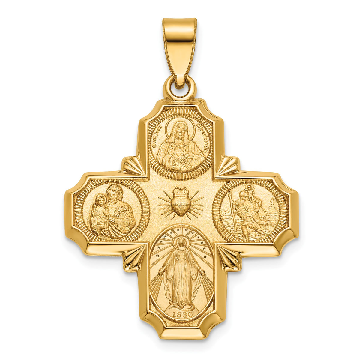 Four-Way Medal in 14K Yellow Gold, 26.75mm - Sophia Jewelers Main image