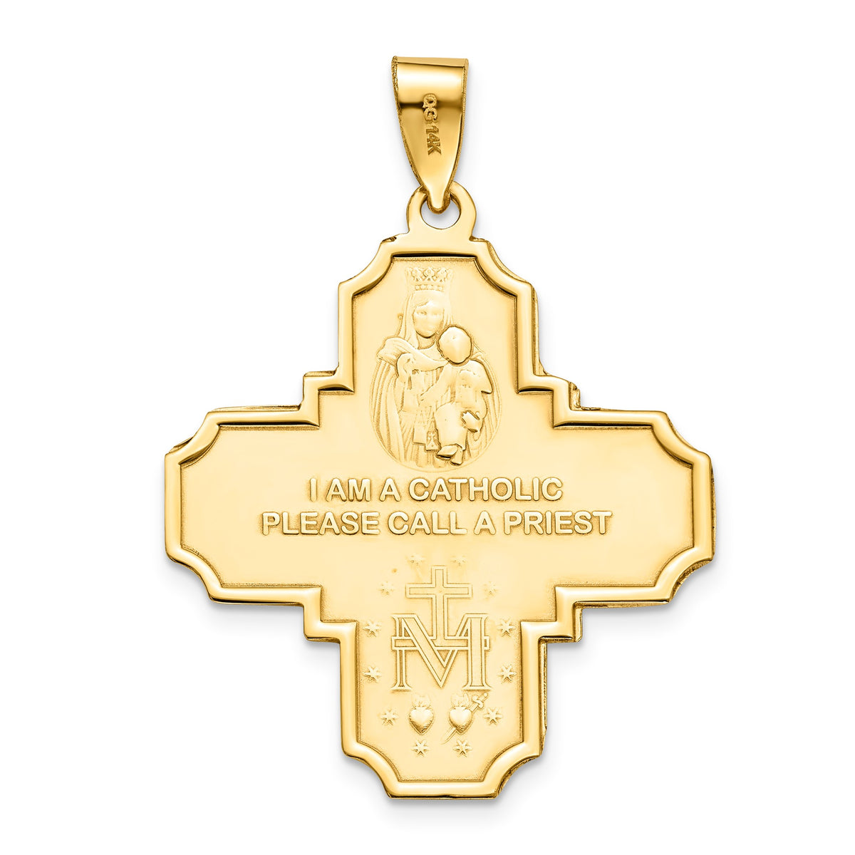 Four-Way Medal in 14K Yellow Gold, 29mm - Sophia Jewelers
