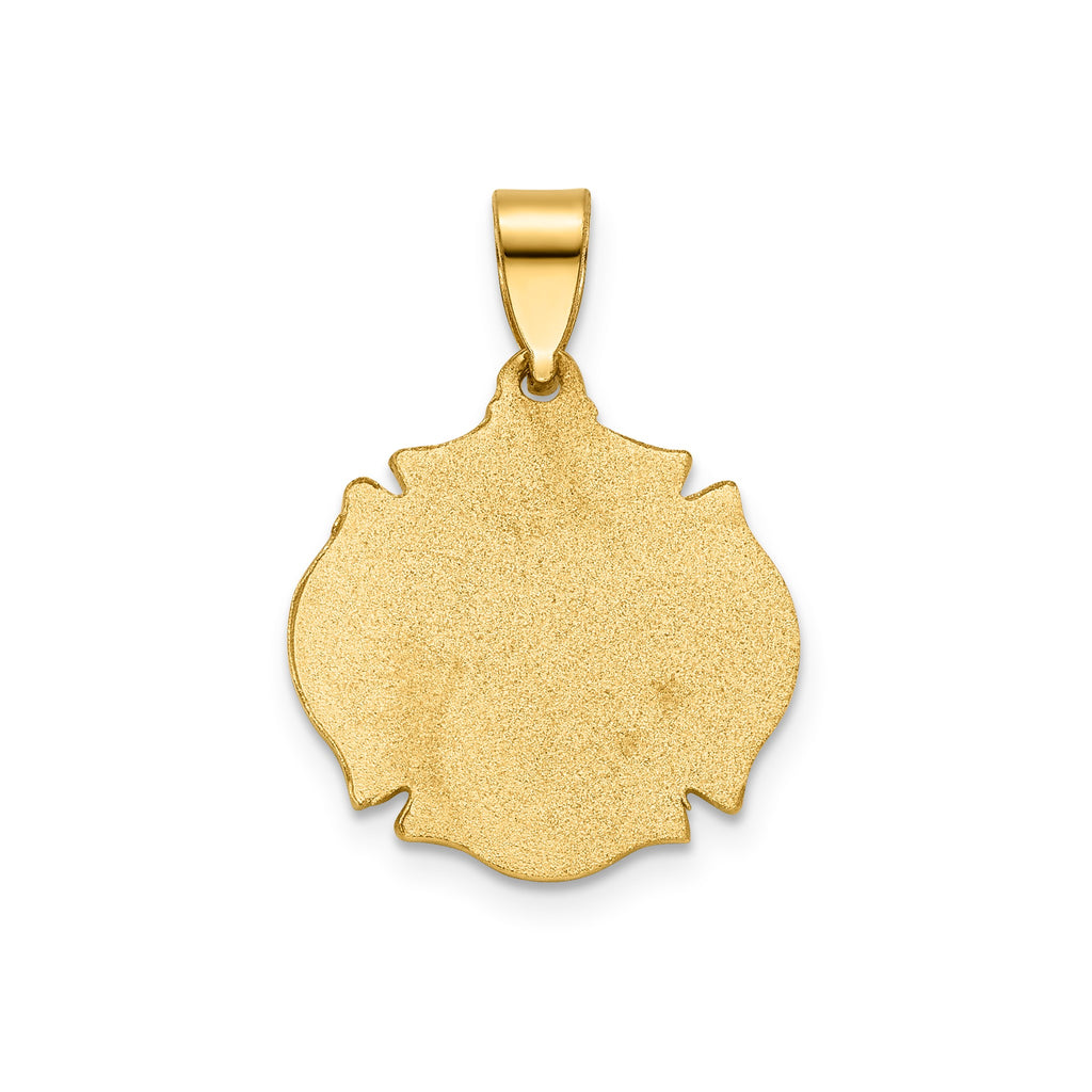 St Florian Badge Pendant in 14K Yellow Gold, 16.75mm - Sophia Jewelers