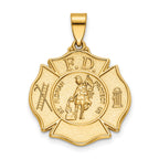St Florian Badge Pendant in 14K Yellow Gold, 23mm - Sophia Jewelers