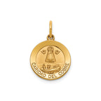 Round Caridad Del Cobre Medal in 14K Yellow Gold, 14.5mm - Sophia Jewelers