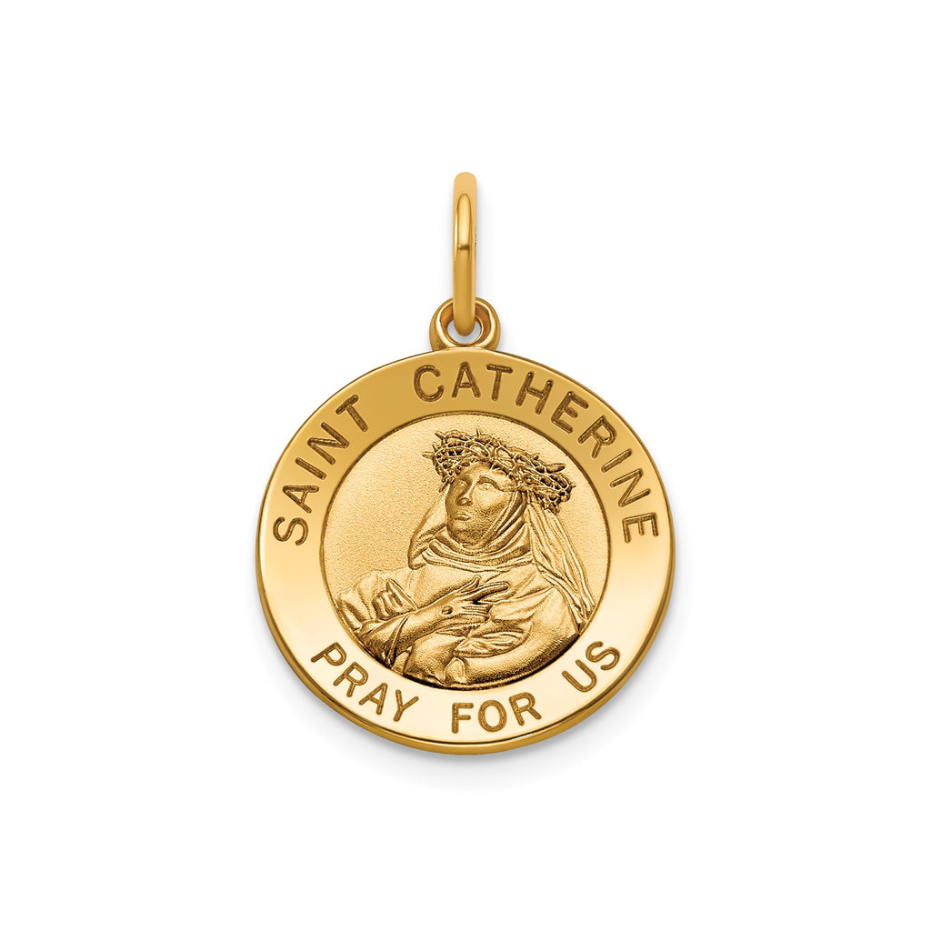 Round St. Catherine Medal in Gold-Plated Sterling Silver - Sophia Jewelers
