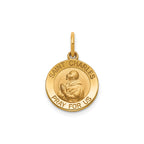 Round St. Charles Medal in 14K Yellow Gold, 13.25mm - Sophia Jewelers