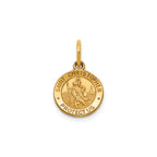 Round St. Christopher Medal in Gold-Plated Sterling Silver, 11.5mm - Sophia Jewelers