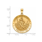 Round St. Christopher Medal in Gold-Plated Sterling Silver, 29mm - Sophia Jewelers