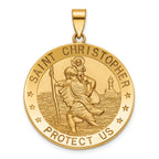 Round St. Christopher Medal in Gold-Plated Sterling Silver, 29mm - Sophia Jewelers