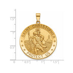 Round St. Christopher Medal in 14K Yellow Gold, 32.5mm - Sophia Jewelers
