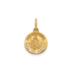 Round St. Christopher-Spanish Medal in 14K Yellow Gold, 11.5mm - Sophia Jewelers