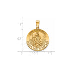 Round St. Christopher-Spanish Medal in 14K Yellow Gold, 20.25mm - Sophia Jewelers