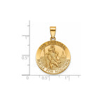 Round St. Christopher-Spanish Medal in 14K Yellow Gold, 22mm - Sophia Jewelers