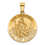 Round St. Christopher-Spanish Medal in 14K Yellow Gold, 23.5mm - Sophia Jewelers
