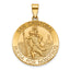 Round St. Christopher-Spanish Medal in 14K Yellow Gold, 25.25mm - Sophia Jewelers