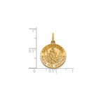 Round St. Christopher-Spanish Medal in 14K Yellow Gold, 16.25mm - Sophia Jewelers