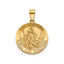 Round St. Christopher-Spanish Medal in 14K Yellow Gold, 18.25mm - Sophia Jewelers