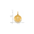 Round Confirmation Medal in 14K Yellow Gold, 14.5mm - Sophia Jewelers