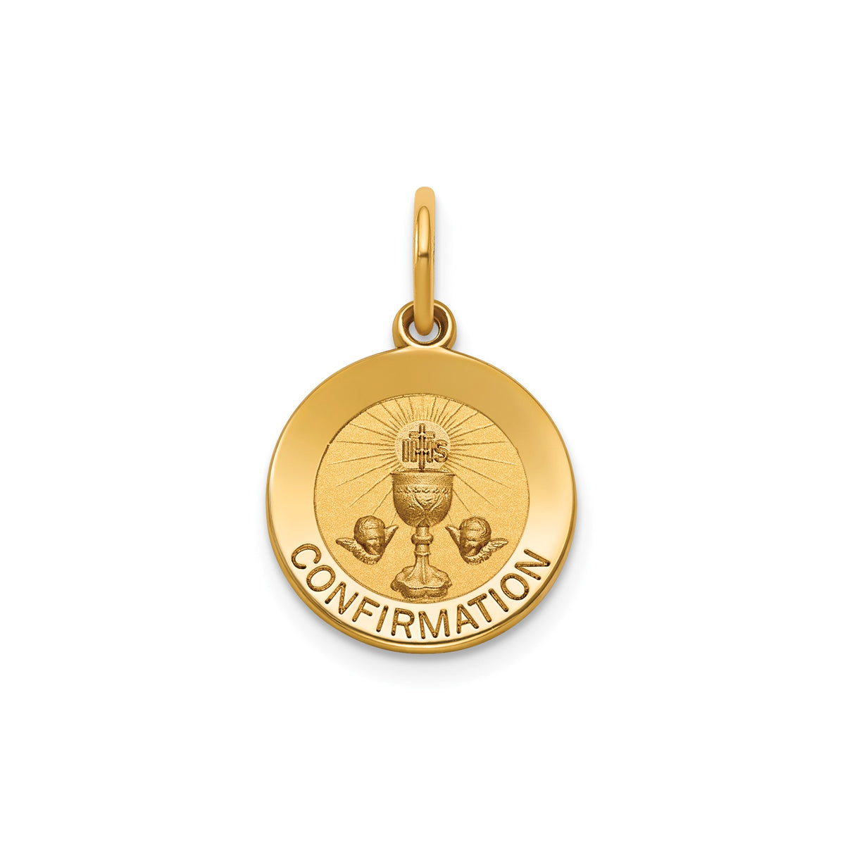 Round Confirmation Medal in Gold-Plated Sterling Silver - Sophia Jewelers Main image