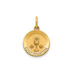 Round Confirmation Medal in Gold-Plated Sterling Silver - Sophia Jewelers