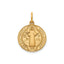 Round St. Benito Medal in 14K Yellow Gold, 16.25mm - Sophia Jewelers