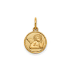 Round Cherub Angel Medal in 14K Yellow Gold, 11.5mm - Sophia Jewelers