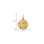 Round Cherub Angel Medal in Gold-Plated Sterling Silver, 14.5mm - Sophia Jewelers