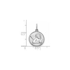 Round Cherub Angel Medal in Sterling Silver, Satin - Sophia Jewelers
