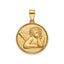 Round Cherub Angel Medal in 14K Yellow Gold, 18.25mm - Sophia Jewelers