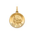 Round St. Daniel Medal in 14K Yellow Gold, 16.25mm - Sophia Jewelers