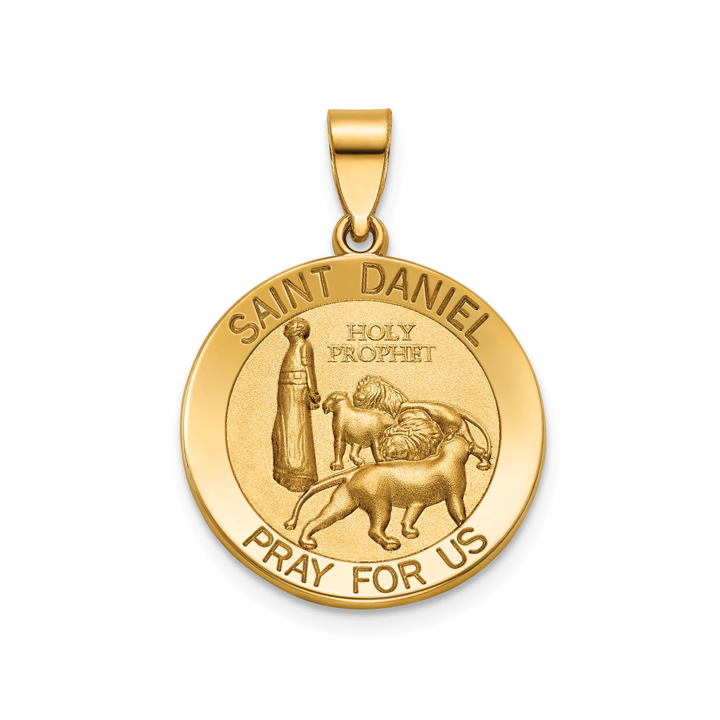 Round St. Daniel Medal in 14K Yellow Gold, 18.25mm - Sophia Jewelers