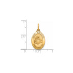 Oval St. Anthony Medal in 14K Yellow Gold, 16.5x12mm - Sophia Jewelers