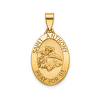 Oval St. Anthony Medal in 14K Yellow Gold, 20x14mm - Sophia Jewelers