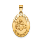 Oval St. Anthony Medal in 14K Yellow Gold, 21.5x15mm - Sophia Jewelers