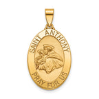 Oval St. Anthony Medal in 14K Yellow Gold, 23x16mm - Sophia Jewelers