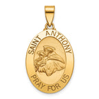 Oval St. Anthony Medal in 14K Yellow Gold, 25x18mm - Sophia Jewelers