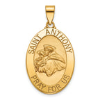 Oval St. Anthony Medal in 14K Yellow Gold, 27x19.5mm - Sophia Jewelers