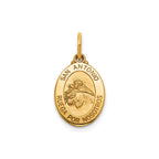 Oval St. Anthony-Spanish Medal in 14K Yellow Gold, 15x11.5mm - Sophia Jewelers
