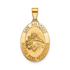 Oval St. Anthony-Spanish Medal in 14K Yellow Gold, 21.5x15mm - Sophia Jewelers