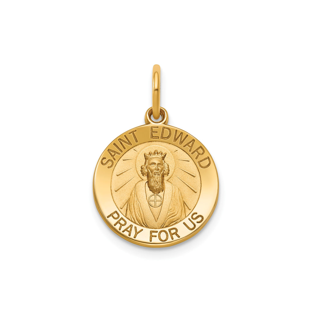 Round St. Edward Medal in Gold-Plated Sterling Silver - Sophia Jewelers