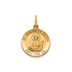 Round St. Elizabeth Medal in Gold-Plated Sterling Silver - Sophia Jewelers